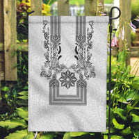 Philippines Barong Style Garden Flag with Polynesian Art and Leaf Motif Black-White Color