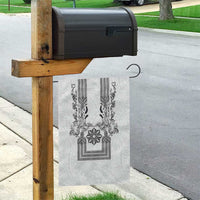 Philippines Barong Style Garden Flag with Polynesian Art and Leaf Motif Black-White Color