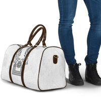 Philippines Barong Style Travel Bag with Polynesian Art and Leaf Motif Black-White Color