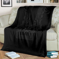 Philippines Barong Style Blanket with Polynesian Art and Leaf Motif Black Color