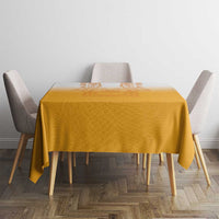 Philippines Barong Style Tablecloth with Polynesian Art and Leaf Motif Yellow Color