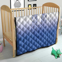 Philippines Barong Style Quilt with Polynesian Art and Leaf Motif Blue Color