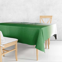 Philippines Barong Style Tablecloth with Polynesian Art and Leaf Motif Green Color