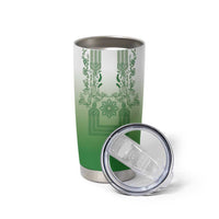 Philippines Barong Style Tumbler Cup with Polynesian Art and Leaf Motif Green Color LT03 - Polynesian Pride