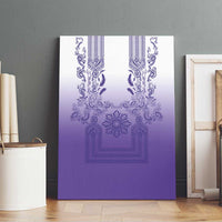 Philippines Barong Style Canvas Wall Art with Polynesian Art and Leaf Motif Purple Color