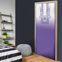 Philippines Barong Style Door Cover with Polynesian Art and Leaf Motif Purple Color