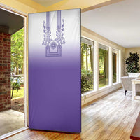 Philippines Barong Style Door Cover with Polynesian Art and Leaf Motif Purple Color