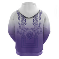 Philippines Barong Style Hoodie with Polynesian Art and Leaf Motif Purple Color LT03 - Polynesian Pride