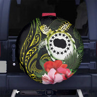 Kia Orana Cook Islands Spare Tire Cover Turtle and Hibiscus Polynesian Pattern