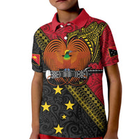 Papua new Guinea Goroka Show Kid Polo Shirt Bird-of-paradise and Melanesian Tattoo Pattern