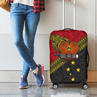 Papua new Guinea Goroka Show Luggage Cover Bird-of-paradise and Melanesian Tattoo Pattern