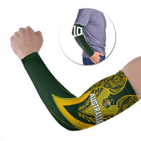 Australia Rugby Custom Arm Sleeves Aboriginal Art Sporty Style - Polynesian Pride