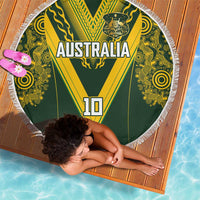 Australia Rugby Custom Beach Blanket Aboriginal Art Sporty Style - Polynesian Pride