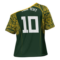 Australia Rugby Custom Cross Shoulder Shirt Aboriginal Art Sporty Style - Polynesian Pride