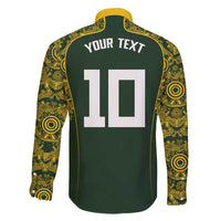 Australia Rugby Custom Family Matching Long Sleeve Bodycon Dress and Hawaiian Shirt Aboriginal Art Sporty Style - Polynesian Pride