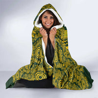 Australia Rugby Custom Hooded Blanket Aboriginal Art Sporty Style - Polynesian Pride