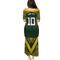 Australia Rugby Custom Puletasi Aboriginal Art Sporty Style - Polynesian Pride