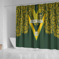 Australia Rugby Custom Shower Curtain Aboriginal Art Sporty Style - Polynesian Pride