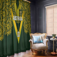 Australia Rugby Custom Window Curtain Aboriginal Art Sporty Style - Polynesian Pride