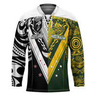 Aotearoa Australia Rugby Custom Hockey Jersey Maori and Aboriginal Art Sporty Style - Polynesian Pride