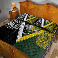 Aotearoa Australia Rugby Quilt Bed Set Maori and Aboriginal Art Sporty Style - Polynesian Pride
