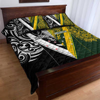 Aotearoa Australia Rugby Quilt Bed Set Maori and Aboriginal Art Sporty Style - Polynesian Pride