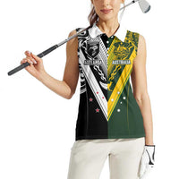 Aotearoa Australia Rugby Custom Women Sleeveless Polo Shirt Maori and Aboriginal Art Sporty Style - Polynesian Pride
