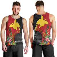 Custom Papua New Guinea Men Tank Top Birds Of Paradise Mix Tropical Flower Polynesian Pattern LT03 - Polynesian Pride