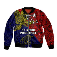 Papua New Guinea Central Province Bomber Jacket PNG Birds Of Paradise Polynesian Arty Style LT03 Unisex Red - Polynesian Pride
