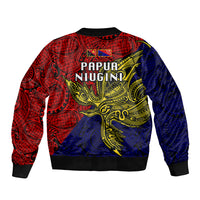 Papua New Guinea Central Province Sleeve Zip Bomber Jacket PNG Birds Of Paradise Polynesian Arty Style LT03 - Polynesian Pride