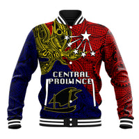 Custom Papua New Guinea Central Province Baseball Jacket PNG Birds Of Paradise Polynesian Arty Style LT03 Unisex Red - Polynesian Pride