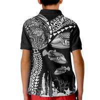 Hawaiian Reef Triggerfish Kid Polo Shirt Polynesian Art with Tribal Humuhumunukunukuapua'a LT03 - Polynesian Pride