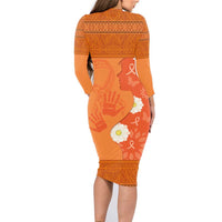 International Day for the Elimination of Violence Against Women Family Matching Long Sleeve Bodycon Dress and Hawaiian Shirt Polynesian Pattern LT03 - Polynesian Pride