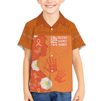 International Day for the Elimination of Violence Against Women Family Matching Long Sleeve Bodycon Dress and Hawaiian Shirt Polynesian Pattern LT03 Son's Shirt Orange - Polynesian Pride