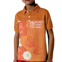 International Day for the Elimination of Violence Against Women Kid Polo Shirt Polynesian Pattern