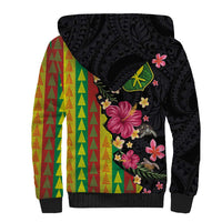 Hawaiian Independence Day Sherpa Hoodie Kanaka Maoli Symbols With Tapa Motifs and Tropical Plants - Polynesian Pride