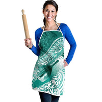 Personalised New Zealand Aotearoa Darts Masters Apron Maori Art Tattoo with Tribal Dart Symbol Teal Color - Polynesian Pride