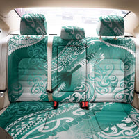 Personalised New Zealand Aotearoa Darts Masters Back Car Seat Cover Maori Art Tattoo with Tribal Dart Symbol Teal Color - Polynesian Pride