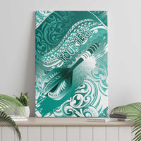 Personalised New Zealand Aotearoa Darts Masters Canvas Wall Art Maori Art Tattoo with Tribal Dart Symbol Teal Color LT03 - Polynesian Pride
