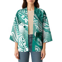 Personalised New Zealand Aotearoa Darts Masters Kimono Maori Art Tattoo with Tribal Dart Symbol Teal Color - Polynesian Pride