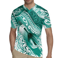 Personalised New Zealand Aotearoa Darts Masters Rugby Jersey Maori Art Tattoo with Tribal Dart Symbol Teal Color - Polynesian Pride