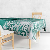 Personalised New Zealand Aotearoa Darts Masters Tablecloth Maori Art Tattoo with Tribal Dart Symbol Teal Color - Polynesian Pride