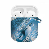 Personalised New Zealand Aotearoa Darts Masters AirPods Case Maori Art Tattoo with Tribal Dart Symbol Blue LT03 Blue - Polynesian Pride