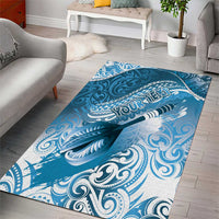 Personalised New Zealand Aotearoa Darts Masters Area Rug Maori Art Tattoo with Tribal Dart Symbol Blue - Polynesian Pride