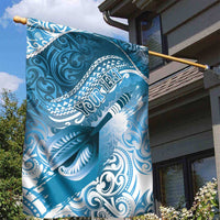 Personalised New Zealand Aotearoa Darts Masters Garden Flag Maori Art Tattoo with Tribal Dart Symbol Blue - Polynesian Pride