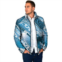Personalised New Zealand Aotearoa Darts Masters Padded Jacket Maori Art Tattoo with Tribal Dart Symbol Blue - Polynesian Pride