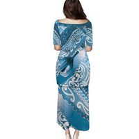 Personalised New Zealand Aotearoa Darts Masters Puletasi Maori Art Tattoo with Tribal Dart Symbol Blue - Polynesian Pride