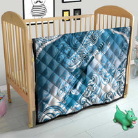 Personalised New Zealand Aotearoa Darts Masters Quilt Maori Art Tattoo with Tribal Dart Symbol Blue - Polynesian Pride