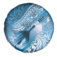 Personalised New Zealand Aotearoa Darts Masters Spare Tire Cover Maori Art Tattoo with Tribal Dart Symbol Blue - Polynesian Pride