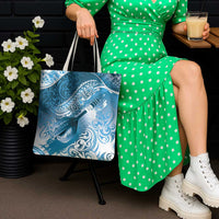 Personalised New Zealand Aotearoa Darts Masters Tote Bag Maori Art Tattoo with Tribal Dart Symbol Blue - Polynesian Pride